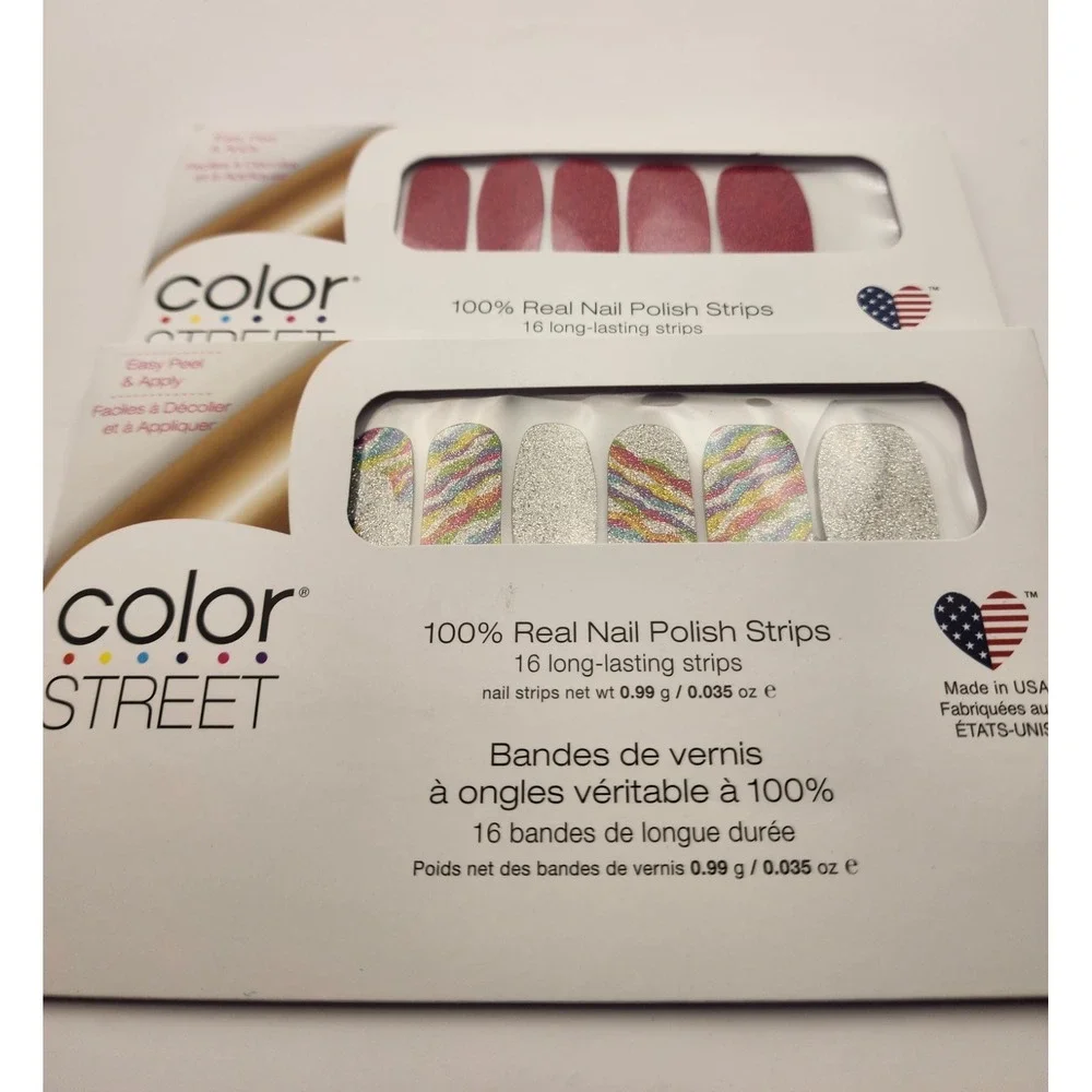2‎ New Sets Of Color Street Real Nail Polish Strips, Cran-tastic, Inner Strength